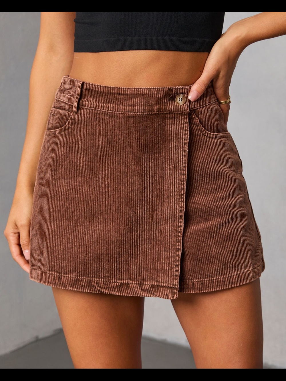 corduroy mini skort